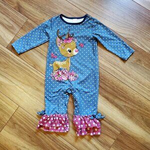 Penelope Plumm Deer Romper Size 6m